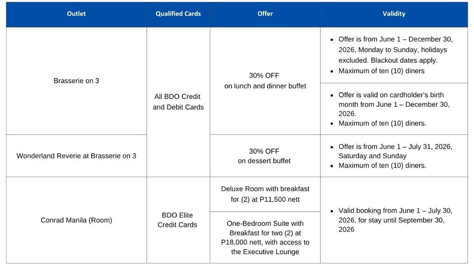 Up to 30% OFF at Conrad ManilaUp to 30% OFF at Conrad Manila